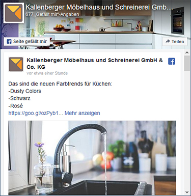 Betreuung von Facebook Posts in  Leutenbach